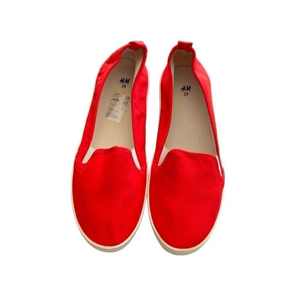 H&M red flat sneakers size 8.5 - Picture 4 of 9